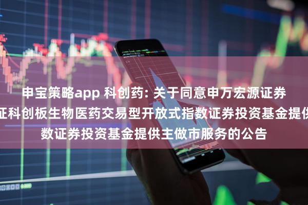 申宝策略app 科创药: 关于同意申万宏源证券有限公司为华夏上证科创板生物医药交易型开放式指数证券投资基金提供主做市服务的公告