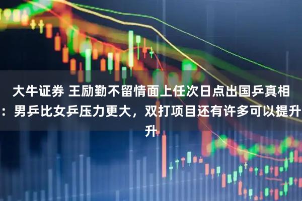 大牛证券 王励勤不留情面上任次日点出国乒真相：男乒比女乒压力更大，双打项目还有许多可以提升