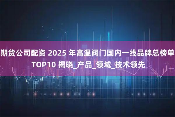 期货公司配资 2025 年高温阀门国内一线品牌总榜单 TOP10 揭晓_产品_领域_技术领先